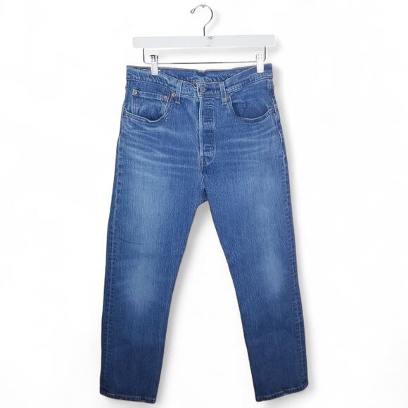 LEVI'S 501 PREMIUM High Rise Ankle Button Fly Jeans - Size W30 L26 - Picture 1 of 11